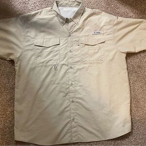 2XL Columbia Men's Tan Short Sleeve Shirt pfg